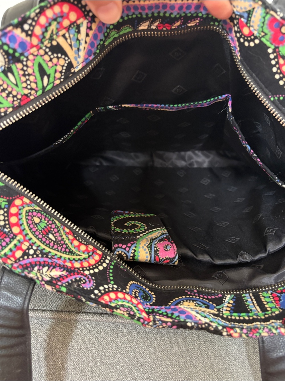 Vera Bradley Kiev Paisley Commuter Laptop Tote Bag Black Quilted Travel - Picture 5 of 6